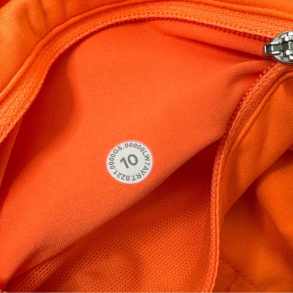 Lululemon Speed Up Short Long *4" Highlight Orange sz 10 - Picture 7 of 9